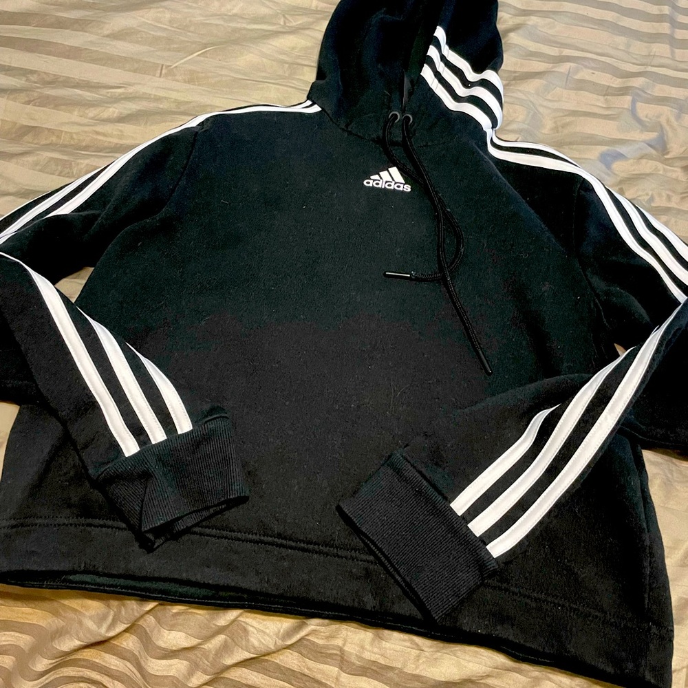 ADIDAS black pullover hoodie sz XS